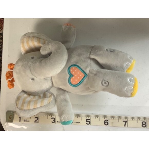 Tickle & Main We Are Twins Gray Elephant Plush Stuffed Toy Rattle 7" Lot of 2 - Picture 6 of 6